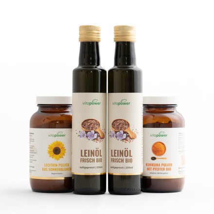 Sparpaket Kurkuma-Pfeffer-Mix, Lein&ouml;l und Lecithin